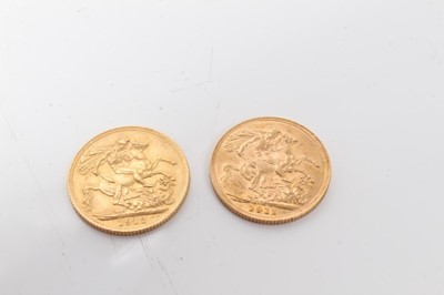 Lot 202 - G.B.- Gold Sovereigns George V 1911 VF & 1912 VF (2 coins)