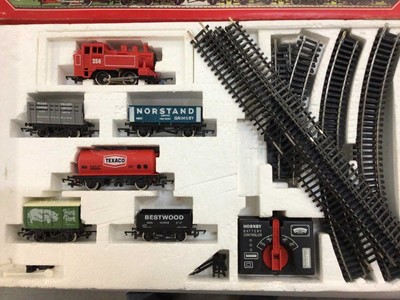 Lot 1953 - Railway Hornby Rail Feight set, clockwork Super set and Meccano Motorised set no. 2, all boxed.