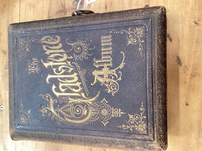 Lot 1461 - The Gladstone Album - illustrated leather bound, with original key and working musical movement