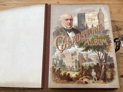 Lot 1461 - The Gladstone Album - illustrated leather bound, with original key and working musical movement