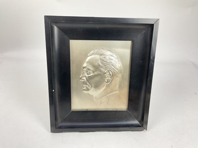 Lot 549 - Second World War silvered metal plaque of Herman Goering in original box