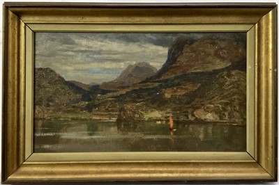 Lot 99 - Philip Thompson Gilchrist (1865-1956) oil on board, 'The Loch'