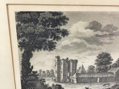 Lot 104 - 18th century engraving - Ruins of the Ancient Archiepiscopal Palace at Otford in Kent, from Edward Hasted's, The History and Topographical Survey of the County of Kent, in Hogarth frame