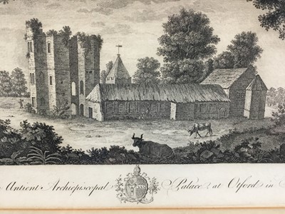 Lot 104 - 18th century engraving - Ruins of the Ancient Archiepiscopal Palace at Otford in Kent, from Edward Hasted's, The History and Topographical Survey of the County of Kent, in Hogarth frame