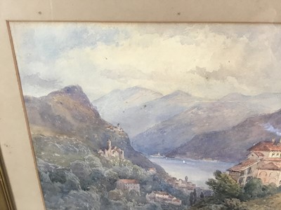 Lot 121 - Pair of 19th century continental watercolour landscapes, framed and glazed