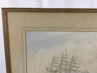 Lot 103 - Pair of early 20th century watercolours of ships, framed and glazed