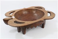 Lot 875 - Unusual antique tribal carved hardwood bowl in...