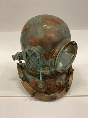 Lot 2584 - WITHDRAWN Vintage Japanese/Chinese brass divers helmet