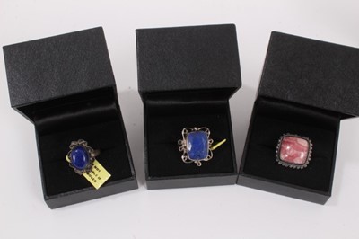 Lot 819 - Group of silver semi precious stone rings, all boxed (22 in total)