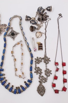 Lot 825 - Antique and later silver jewellery etc