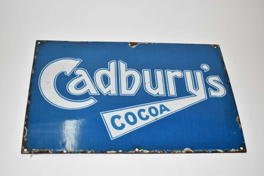 Lot 2407 - A 'Cadbury's Cocoa' blue enamel sign, 45.5cm x 30.5cm