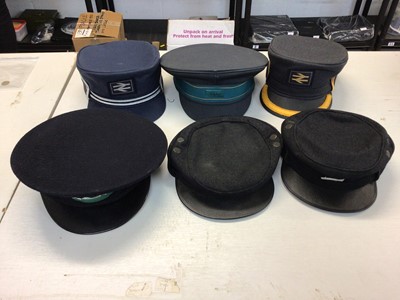 Lot 559 - Group of twelve various military and civilian caps and hats to include Railway related and RAF (2 boxes)