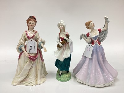 Lot 1206 - Five Royal Doulton figures - Countess of Harrington HN3317, no. 652 of 5000, Lizzie HN2749, Pearly Boy HN2767, Baloon Lady HN2935 and June HN2991