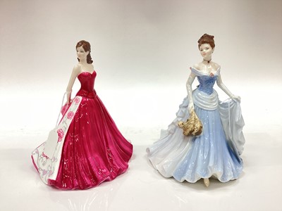 Lot 1207 - Three Coalport limited edition Femmes Fatales figures - Lillie Langtry, Nell Gwynn and Emma Hamilton, together with three Ladies of Fashion figures - My Sweetheart, Emma and Victoria, plus two Clas...