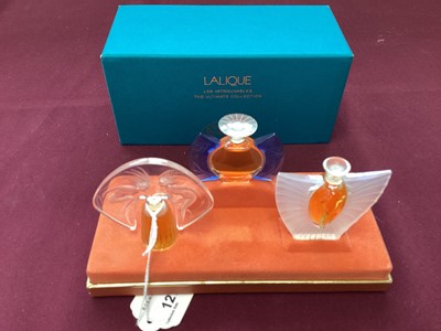 Lot 1277 - Lalique Les Introuvables a modern edition scent bottle collection in presention case 1995