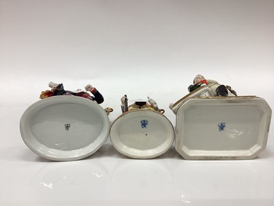 Lot 1211 - Three Rudolf Kammer porcelain figures - Napoleon I, Poniatowski and Grenadier 1760