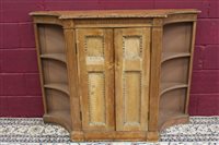 Lot 1417 - Decorative antique pine cabinet, shaped...