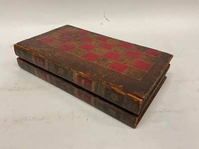 Lot 2494 - Antique Jaques & Son wooden complete chess set. King measuring 8.5cm high, white king stamped 'Jaques London', within a leather covered folding chess board