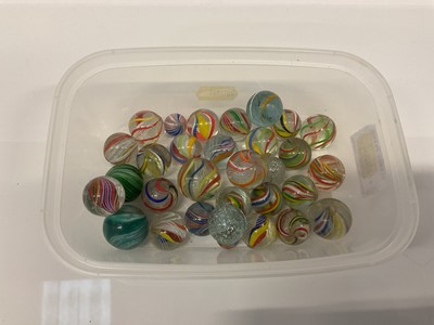 Lot 2493 - Collection of Victorian multi-twist glass marbles (31 in total)