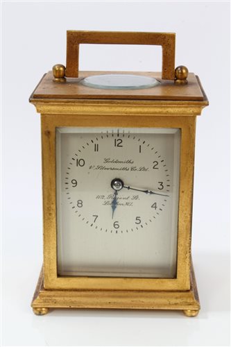 Lot 950 - Early 20th century carriage clock with...