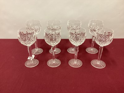 Lot 1225 - Set of  eight Waterford crystal Kildare pattern hock glasses