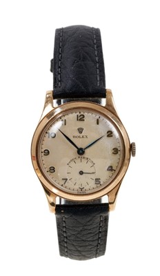 Lot 603 - 1950s Rolex gold wristwatch