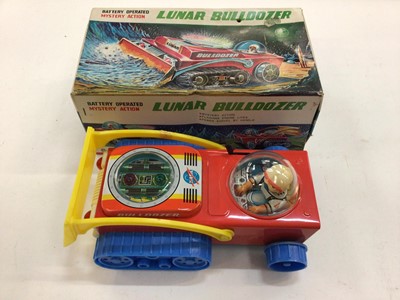 Lot 1961 - Battery operated Mystery Action Lunar bulldozer tinplate model in original box