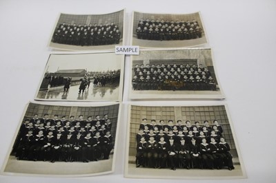 Lot 1468 - Naval photographs in album HMS Royal Arthur parades and group photographs. 1940's/50's period.