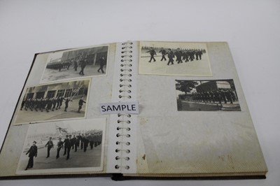 Lot 1468 - Naval photographs in album HMS Royal Arthur parades and group photographs. 1940's/50's period.