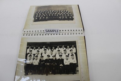 Lot 1468 - Naval photographs in album HMS Royal Arthur parades and group photographs. 1940's/50's period.