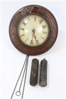 Lot 956 - 19th century postman's alarm wall clock with...