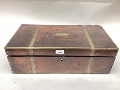 Lot 2499 - Regency rosewood and brass bound writing slope and two cased draughtsmen's sets