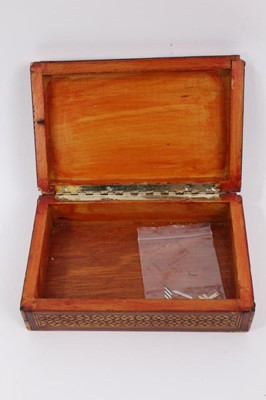 Lot 968 - Inlaid box containing 9ct gold cased Rotary watch, two other wristwatches and jewellery