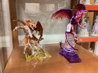 Lot 1284 - Two Franklin Mint limited edition Dragon sculptures designed by Michael Whelan