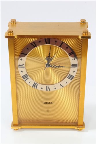 Lot 959 - Jaeger eight day musical alarm clock with gilt...