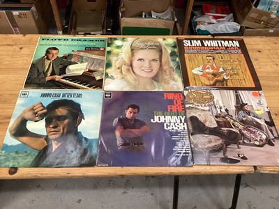 Lot 2244 - LP's, folk and country, one box and one case (2)