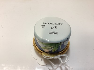 Lot 1244 - Moorcroft enamel Snowdrop trinket box, in original box