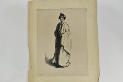 Lot 1229 - *Gerald Spencer Pryse (1882-1956) black and white lithograph - The Kimono, 47cm x 32cm, signed, titled to backing paper, unframed.