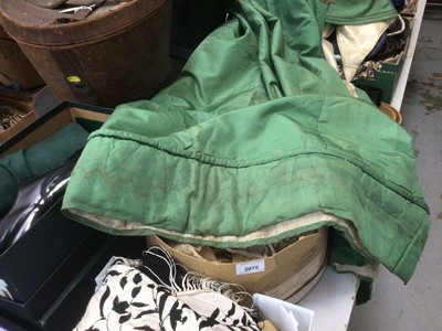 Lot 2116 - 1835 Georgian green silk cloak with double collar and lined with cream silk, padded hemline .