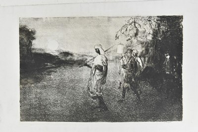 Lot 70 - *Gerald Spencer Pryse (1882-1956) black and white lithograph - A Stretcher Party in Champagne, signed and titled to backing paper with date Sep '28, 28cm x 43cm, unframed.