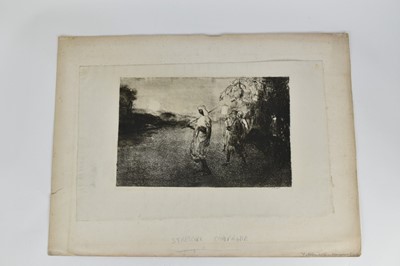 Lot 70 - *Gerald Spencer Pryse (1882-1956) black and white lithograph - A Stretcher Party in Champagne, signed and titled to backing paper with date Sep '28, 28cm x 43cm, unframed.