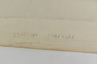 Lot 70 - *Gerald Spencer Pryse (1882-1956) black and white lithograph - A Stretcher Party in Champagne, signed and titled to backing paper with date Sep '28, 28cm x 43cm, unframed.