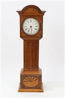 Lot 966 - Late 19th century miniature longcase clock...