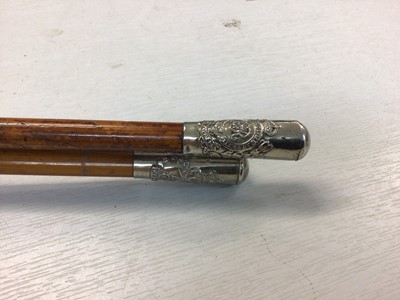 Lot 513 - Royal Tank Regiment swagger stick and two others for Royal Engineers and royal Malta Artillery (3)