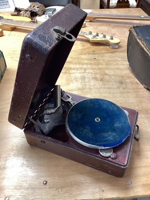 Lot 2207 - Small sized tin cased portable gramophone