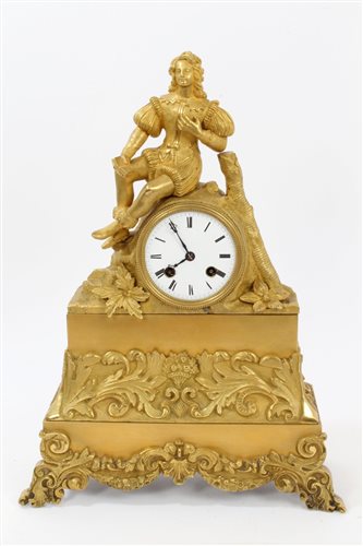 Lot 969 - 19th century French mantel clock with eight...