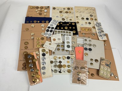 Lot 573 - Collection of boards mounted with various British military and Police buttons (1 box)