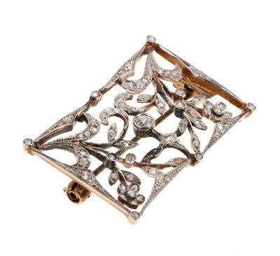 Lot 510 - Edwardian Belle Époque diamond plaque brooch