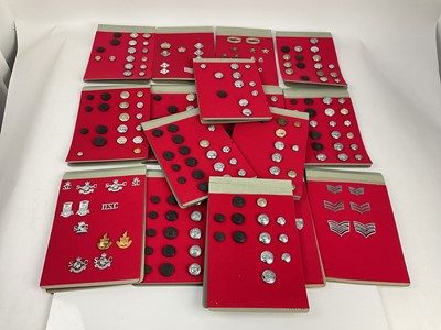 Lot 580 - Collection of sixteen folders of British Police badges, buttons and rank insignia. (1 box)