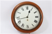 Lot 974 - 19th century wall clock with spring-driven...